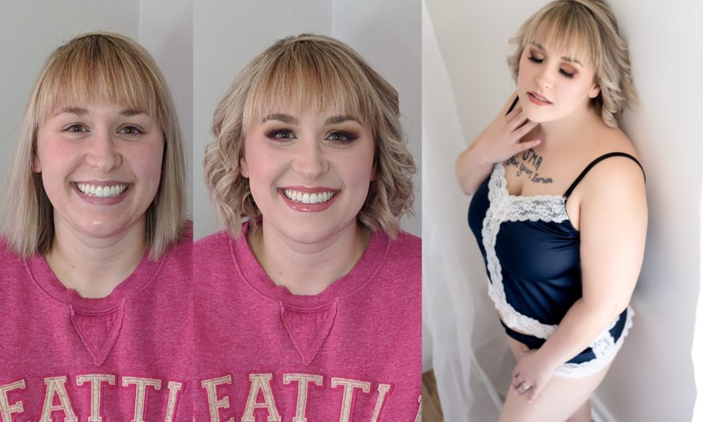 Short hair boudoir before & after