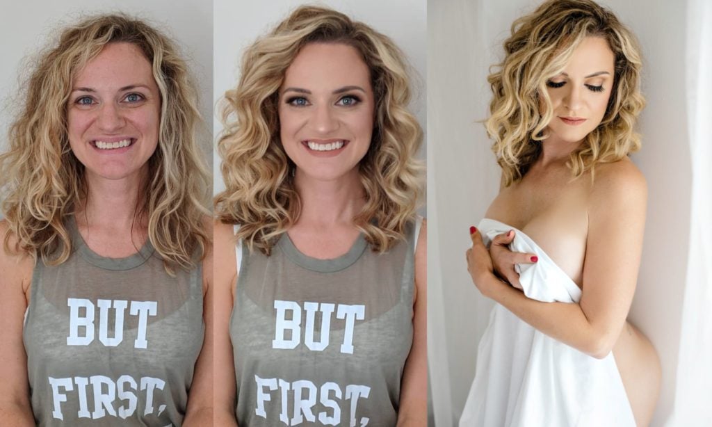 Blonde boudoir before and after