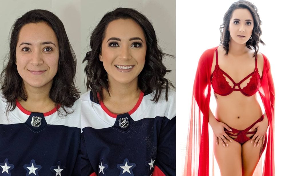 Young boudoir before and after