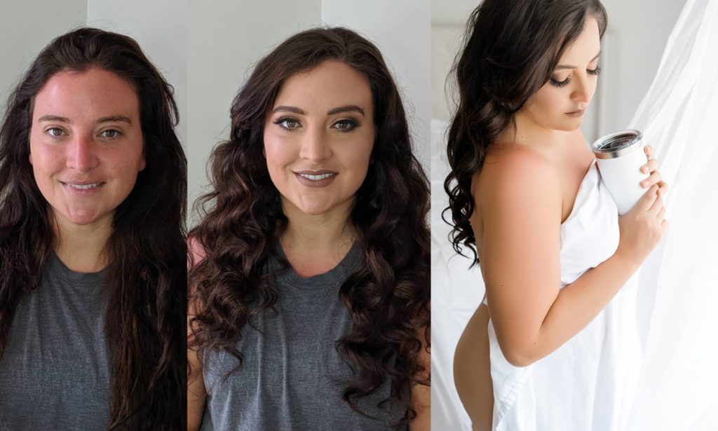 Before and after boudoir photo
