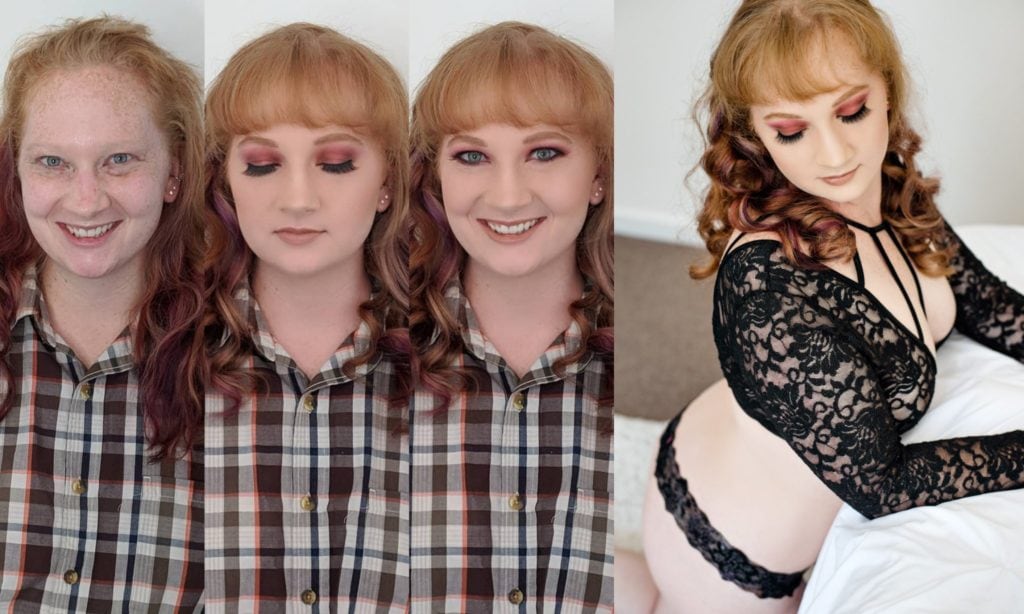 Red hair before and after photo