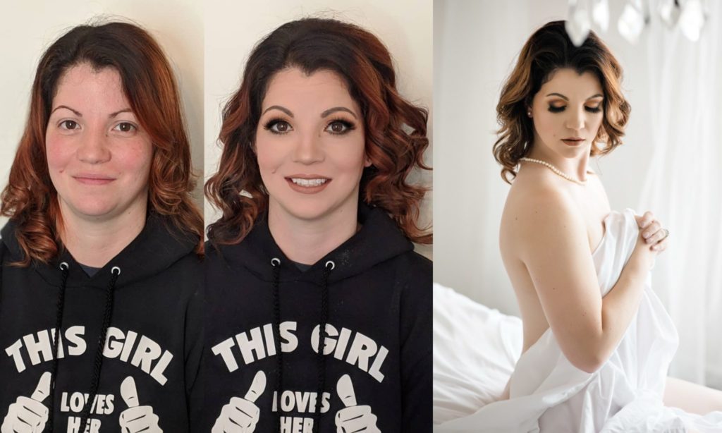 Medium length before and after photo