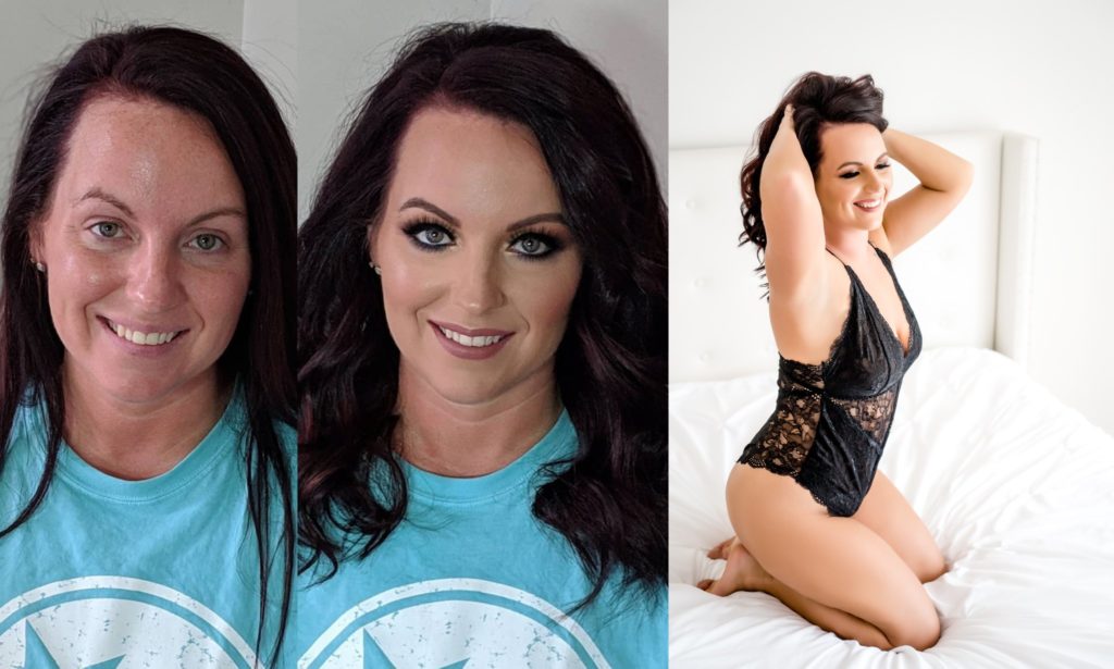 Laughing before and after picture